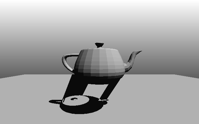 Spinning teapot with faulty shadows